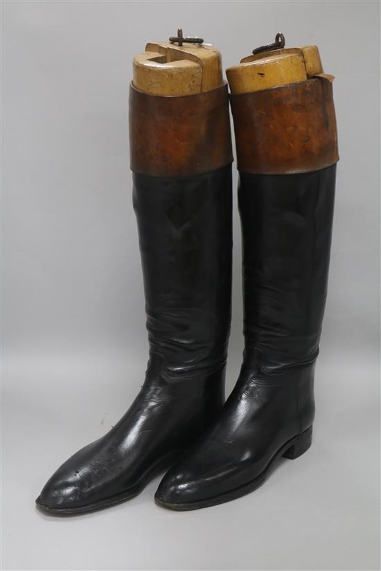 A pair of French leather riding boots